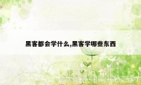 黑客都会学什么,黑客学哪些东西