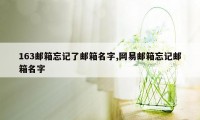 163邮箱忘记了邮箱名字,网易邮箱忘记邮箱名字