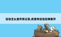 征信怎么查开房记录,房查和征信在哪里开