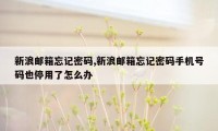 新浪邮箱忘记密码,新浪邮箱忘记密码手机号码也停用了怎么办