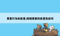 黑客行为的危害,网络黑客的危害及应对