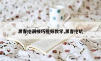 黑客挖洞技巧视频教学,黑客挖坑