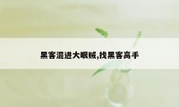 黑客混进大眼贼,找黑客高手