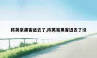 陈英豪黑客进去了,陈英豪黑客进去了没