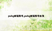 pubg邮箱账号,pubg邮箱账号批发