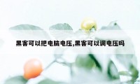 黑客可以把电脑电压,黑客可以调电压吗