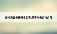 游戏黑客帝国哪个公司,黑客攻击游戏公司