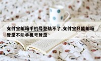 支付宝邮箱手机号登陆不了,支付宝只能邮箱登录不能手机号登录