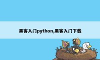 黑客入门python,黑客入门下载