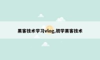 黑客技术学习vlog,初学黑客技术