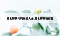 匿名聊天代码破解大全,匿名聊天破解器