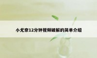 小尤奈12分钟视频破解的简单介绍