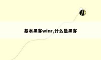 基本黑客winr,什么是黑客