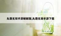 丸霸无双手游破解版,丸霸无双手游下载