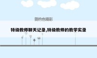 特级教师聊天记录,特级教师的教学实录