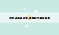 湖南省黑客攻击,湖南网络黑客攻击