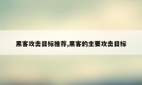 黑客攻击目标推荐,黑客的主要攻击目标