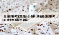 微信群聊天记录用什么备份,微信备份群聊天记录也会备份出来吗