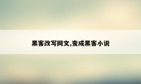 黑客改写网文,变成黑客小说