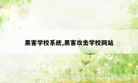 黑客学校系统,黑客攻击学校网站