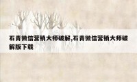 石青微信营销大师破解,石青微信营销大师破解版下载