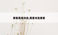 黑客离线攻击,黑客攻击黑客