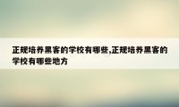 正规培养黑客的学校有哪些,正规培养黑客的学校有哪些地方