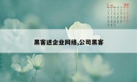 黑客进企业网络,公司黑客