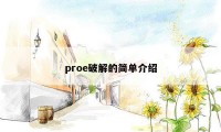 proe破解的简单介绍