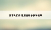 黑客入门舞蹈,黑客新手教学视频