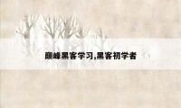 巅峰黑客学习,黑客初学者