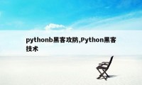 pythonb黑客攻防,Python黑客技术