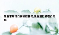 黑客常用端口有哪些种类,黑客进行的端口扫描