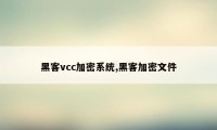 黑客vcc加密系统,黑客加密文件