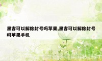 黑客可以解除封号吗苹果,黑客可以解除封号吗苹果手机