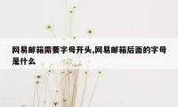 网易邮箱需要字母开头,网易邮箱后面的字母是什么