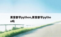 黑客都学python,黑客都学python吗