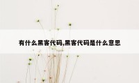 有什么黑客代码,黑客代码是什么意思