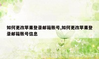 如何更改苹果登录邮箱账号,如何更改苹果登录邮箱账号信息