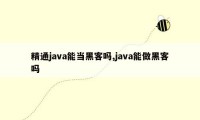 精通java能当黑客吗,java能做黑客吗